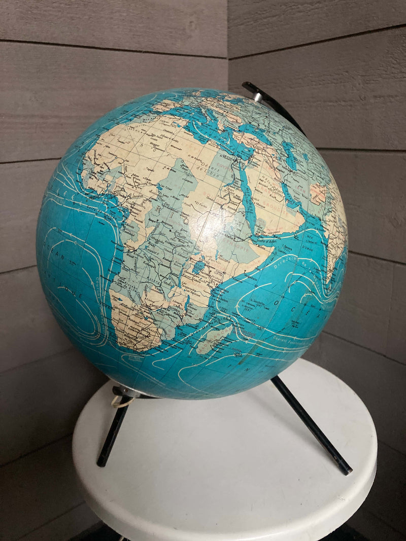 Globe Terrestre Lumineux "Carte Taride"  vers 1950-60